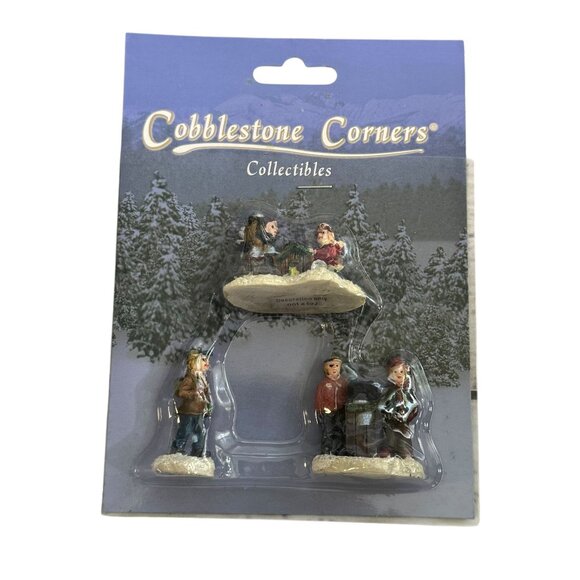 Cobblestone Corners Miniature 3-Piece Christmas Village Accessories - Picture 1 of 5